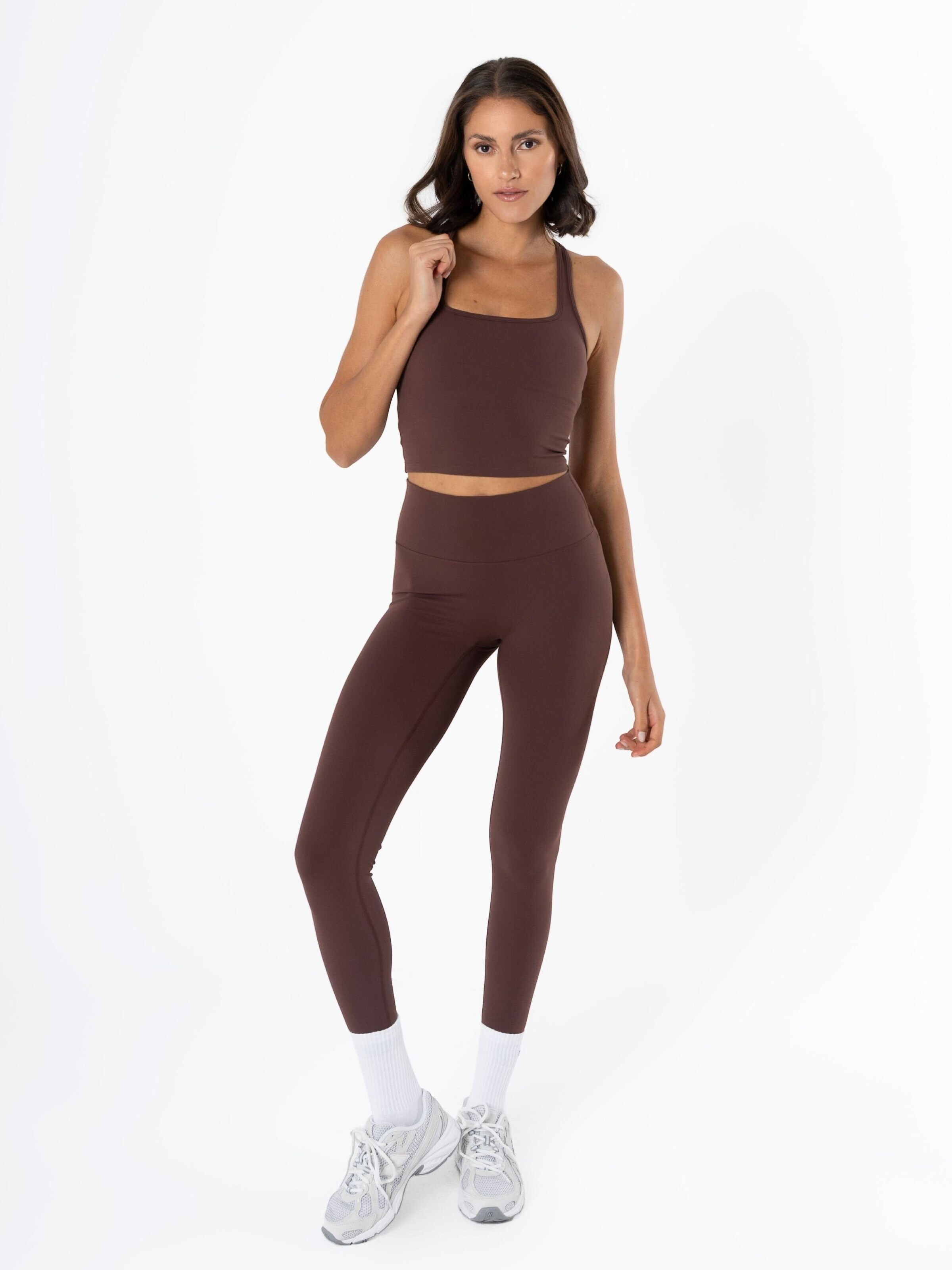 dayr Skinny Leggings 'Essential' in Bruin: voorkant