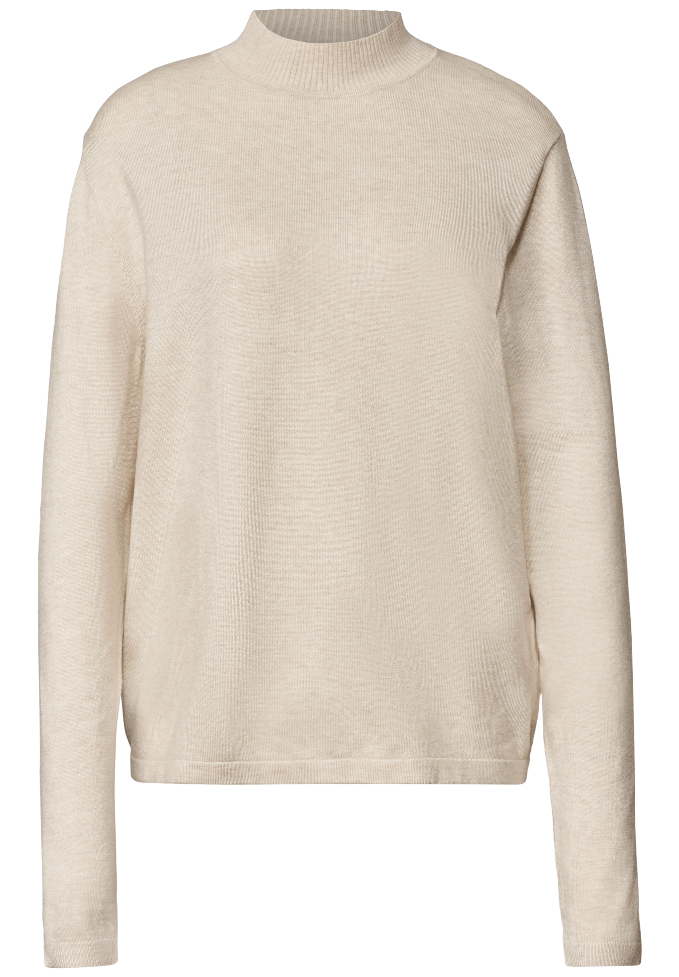 Street One Studio Langarm Pullover mit Turtle Neck in Beige: Vorderseite