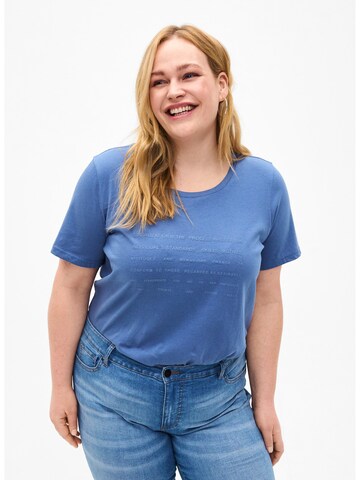 Zizzi Shirt 'VELIN' in Blauw: voorkant