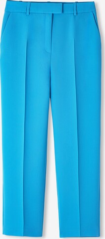 Ipekyol Regular Pleat-Front Pants in Blue: front