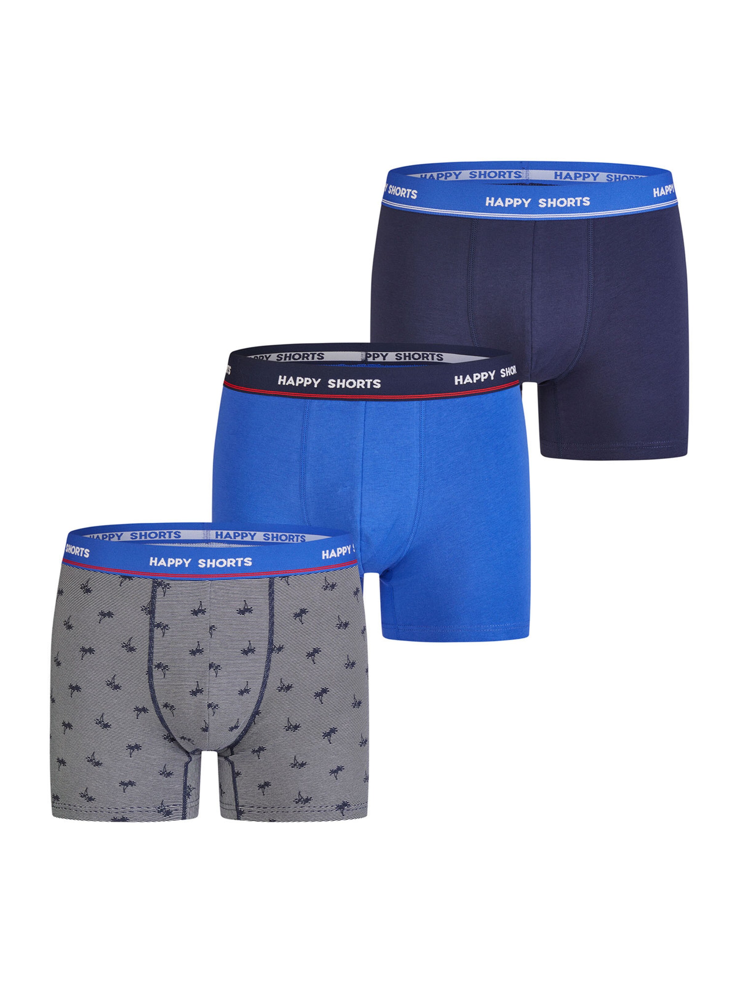 Happy Shorts Retro Boxer ' Jersey ' in Blau: Vorderseite