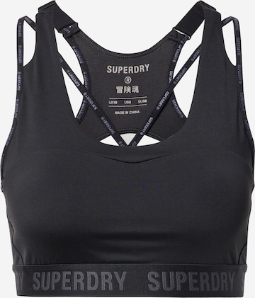 Bustino Reggiseno sportivo di Superdry in nero: frontale