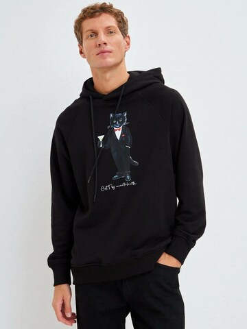 Cat e Lolette Sweatshirt 'Dandy Cat' in Black: front