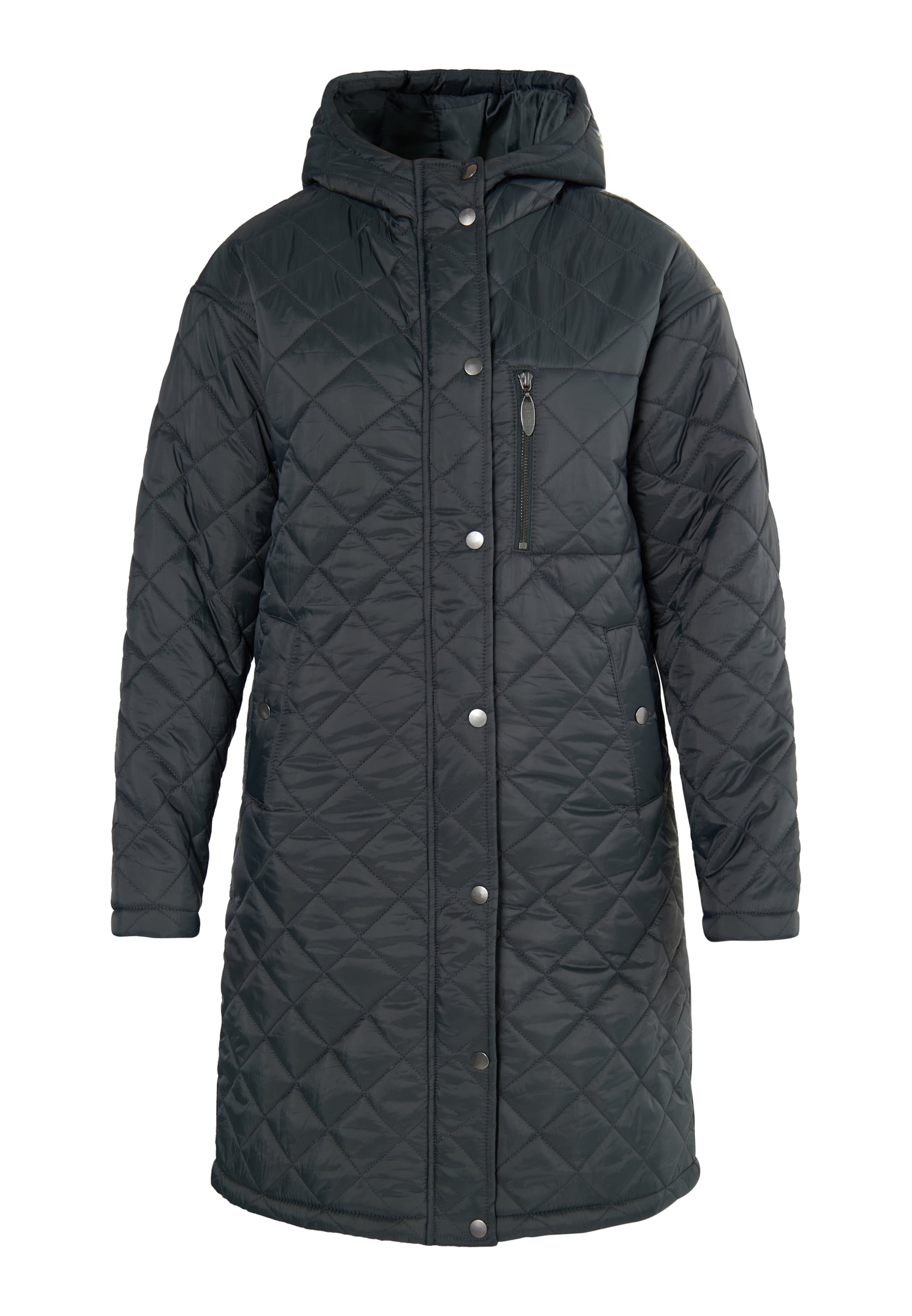 Usha Mantel in Schwarz: Vorderseite