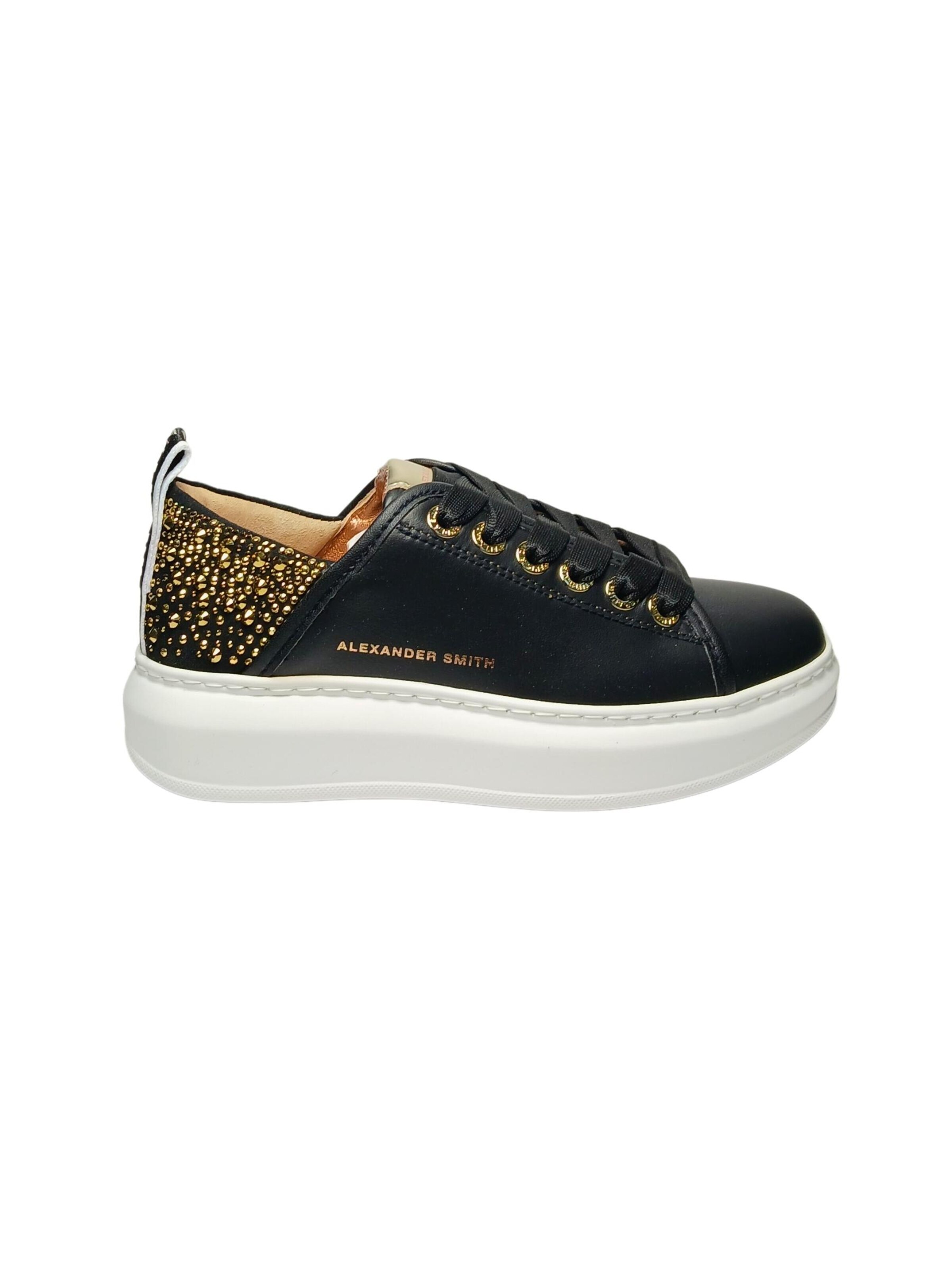 Sneaker bassa di Alexander Smith in nero: frontale