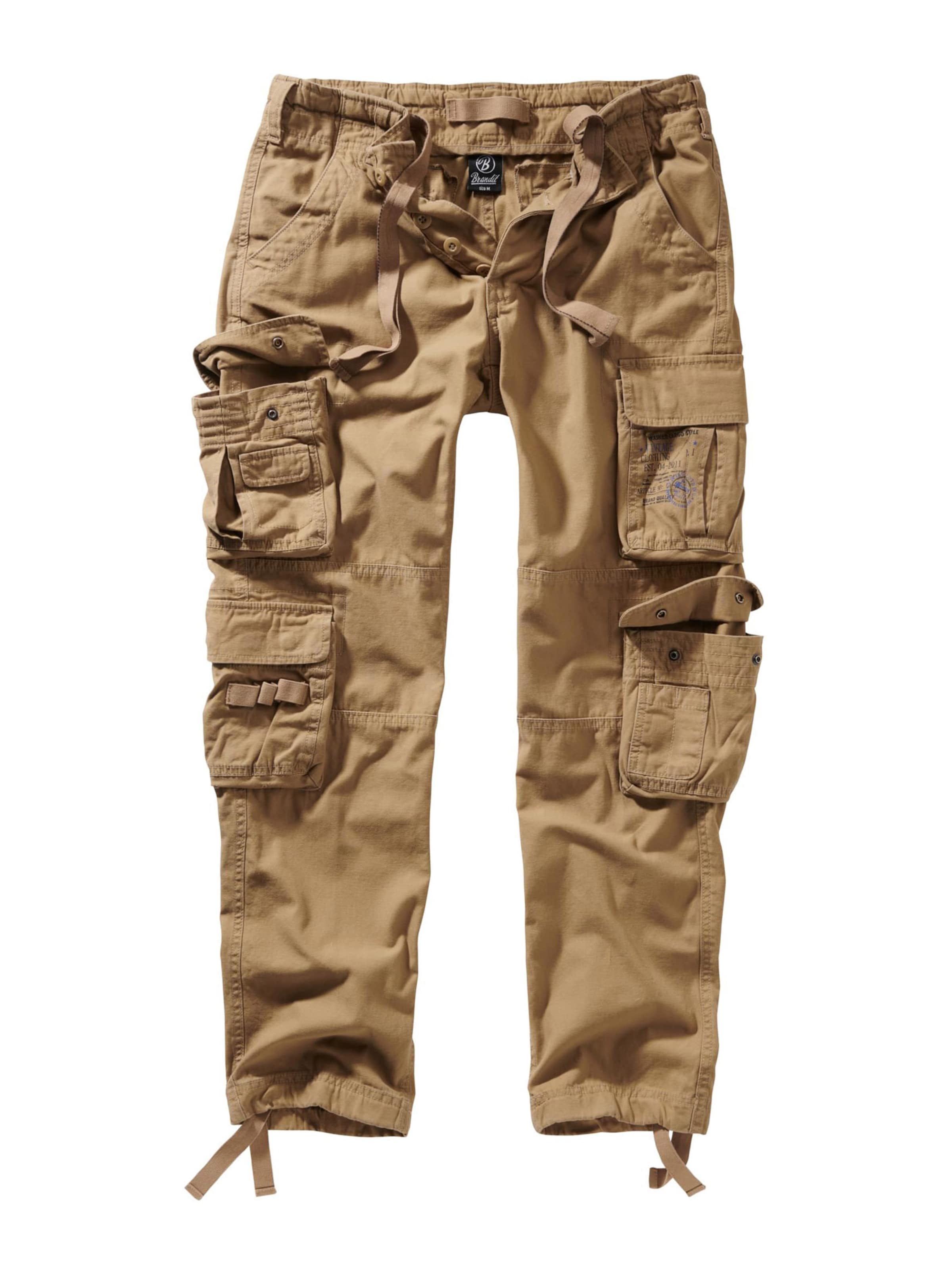Brandit Cargo trousers 'Pure' in Beige: front