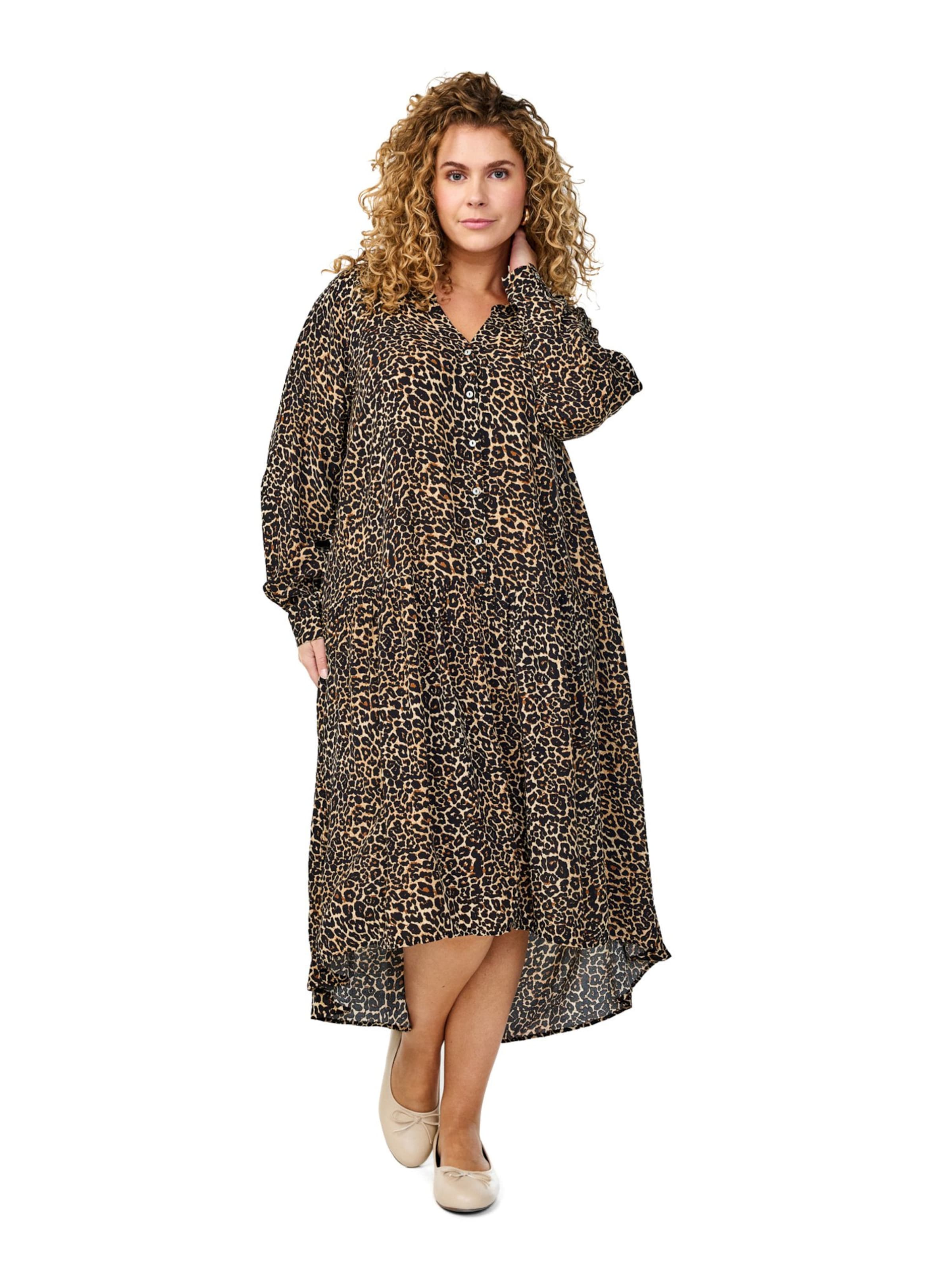 Rochie tip bluză 'Vbella' de la Zizzi pe maro: față