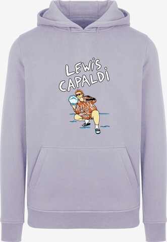 Merchcode Sweatshirt 'Lewis Capaldi - Snowleopard' in Purple: front