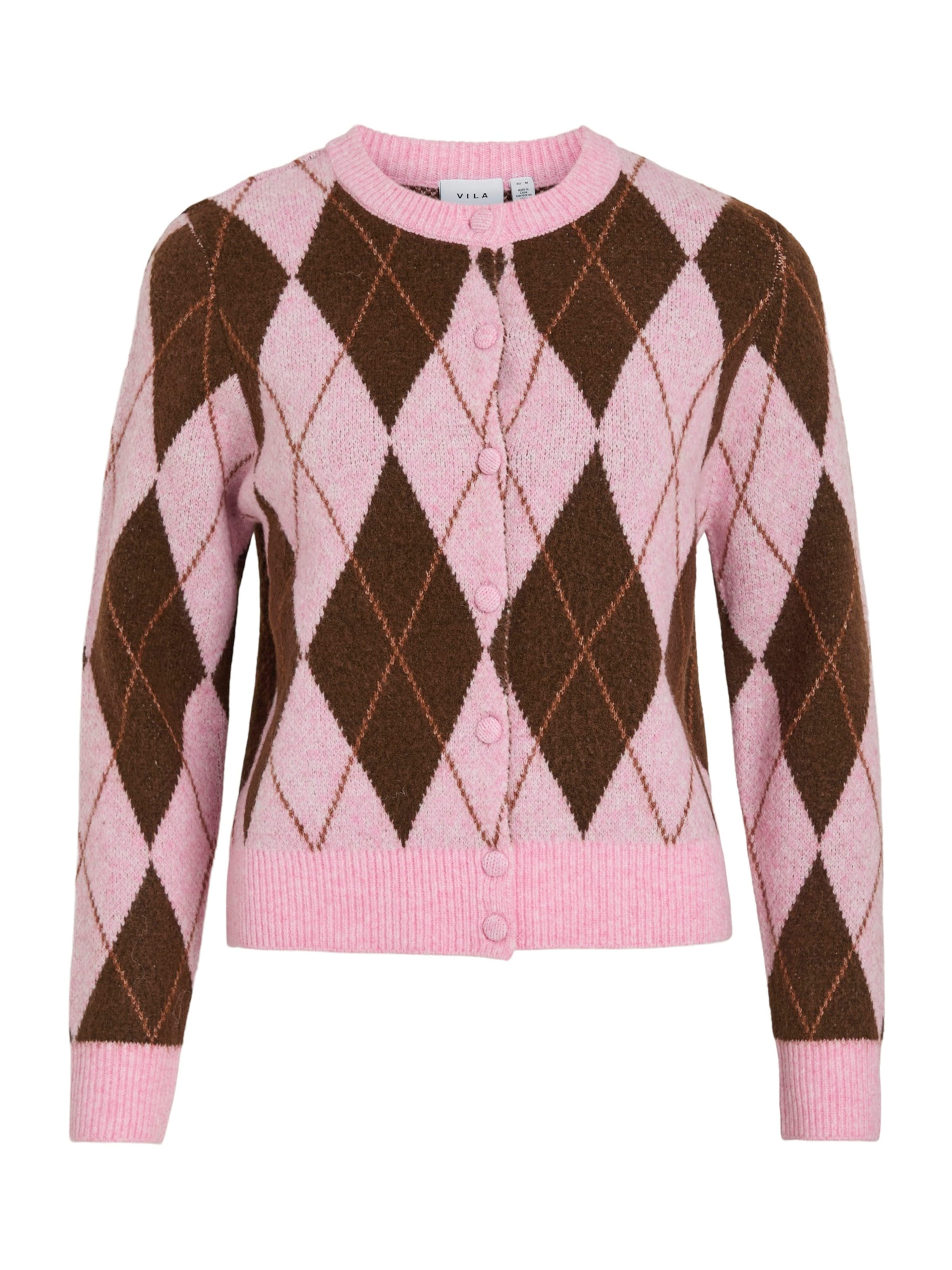 VILA Neuletakki 'VINORE' värissä vaaleanpunainen: etupuoli