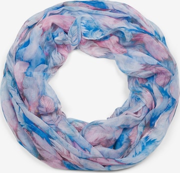 styleBREAKER Schlauchschal 'Loop mit bunten Federn' in Blau: Vorderseite
