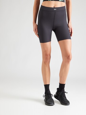 Reebok Skinny Παντελόνι φόρμας σε μαύρο: μπροστά