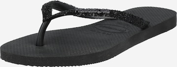HAVAIANAS Босоножки через палец в Черный: спереди