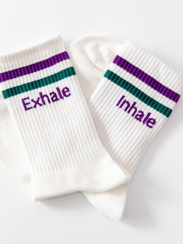 Divasya Socks 'Inhale Exhale' in Purple