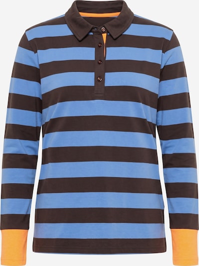 LAURASØN Shirt in M in taubenblau / braun / orange, Produktansicht