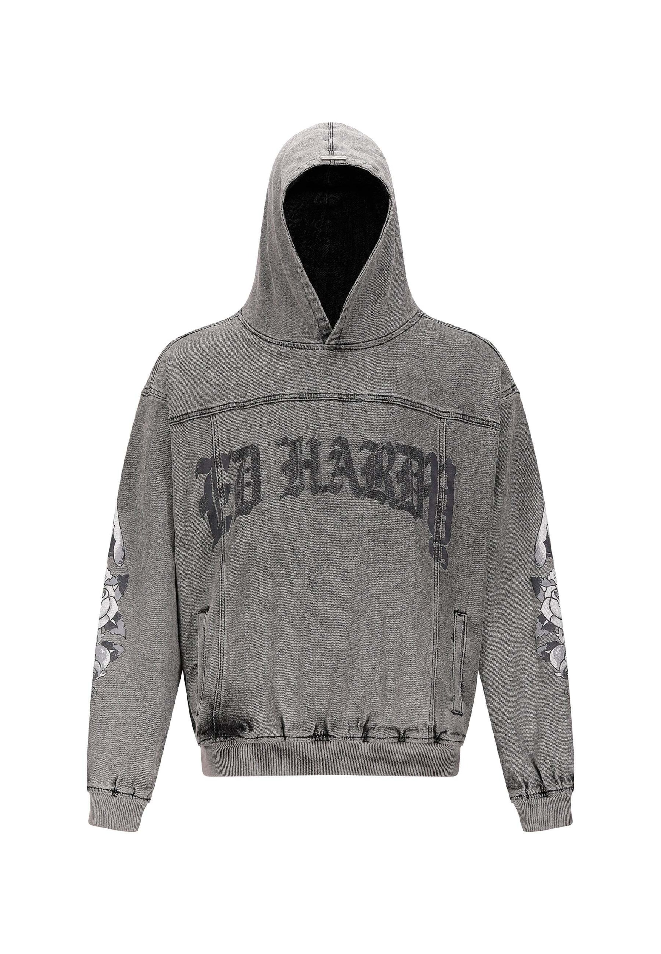 Ed Hardy Μπλούζα φούτερ 'Eagle Drag Rose' σε μαύρο: μπροστά