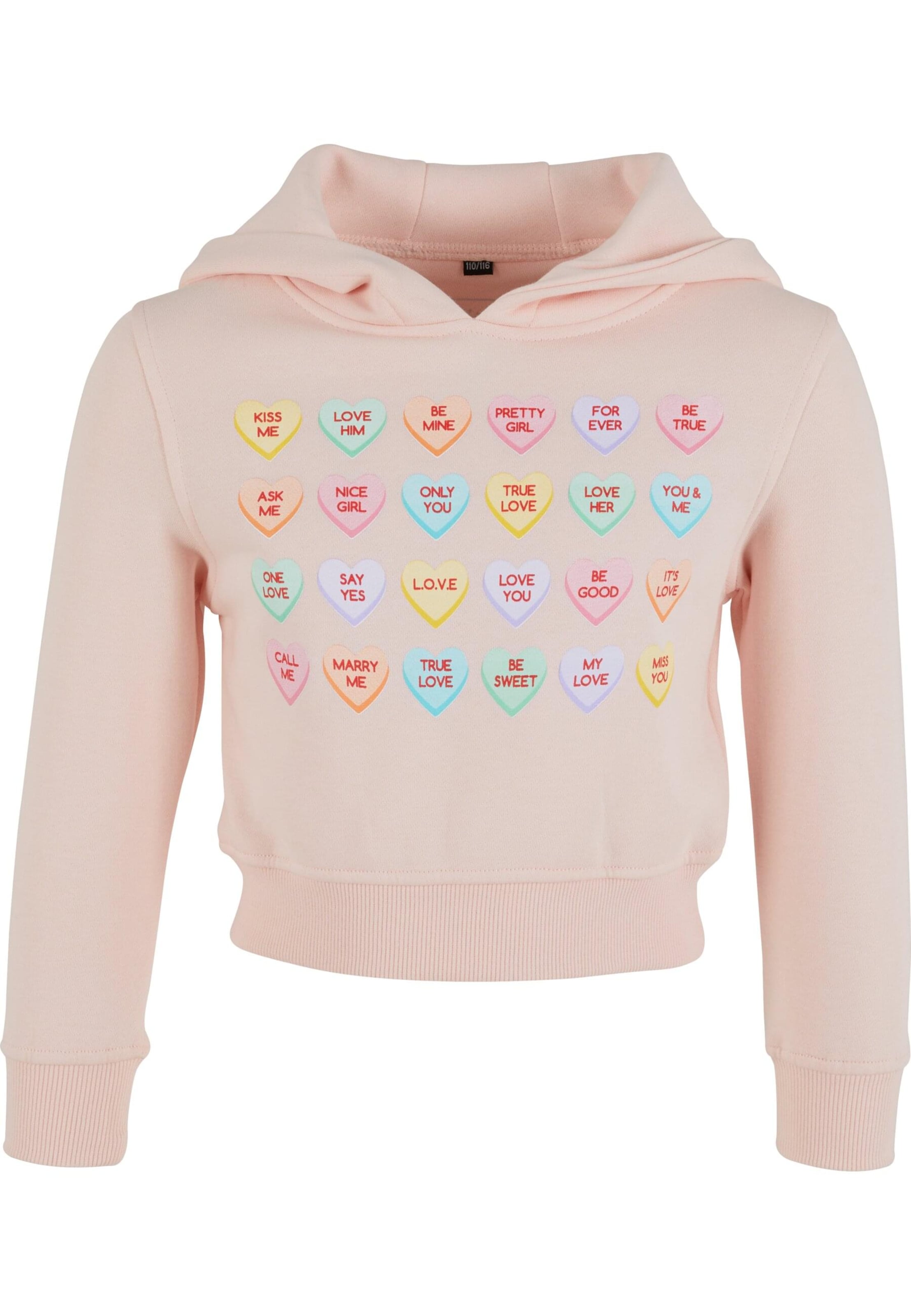 Felpa 'Sweet Heart Candy' di Mister Tee in rosa: frontale