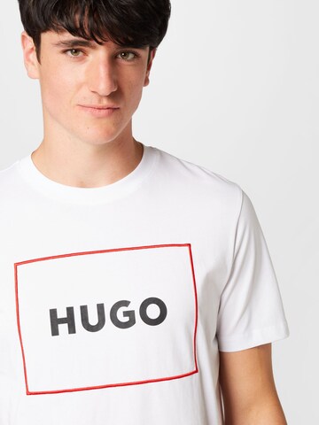 HUGO Red Тениска 'Dumex' в бяло