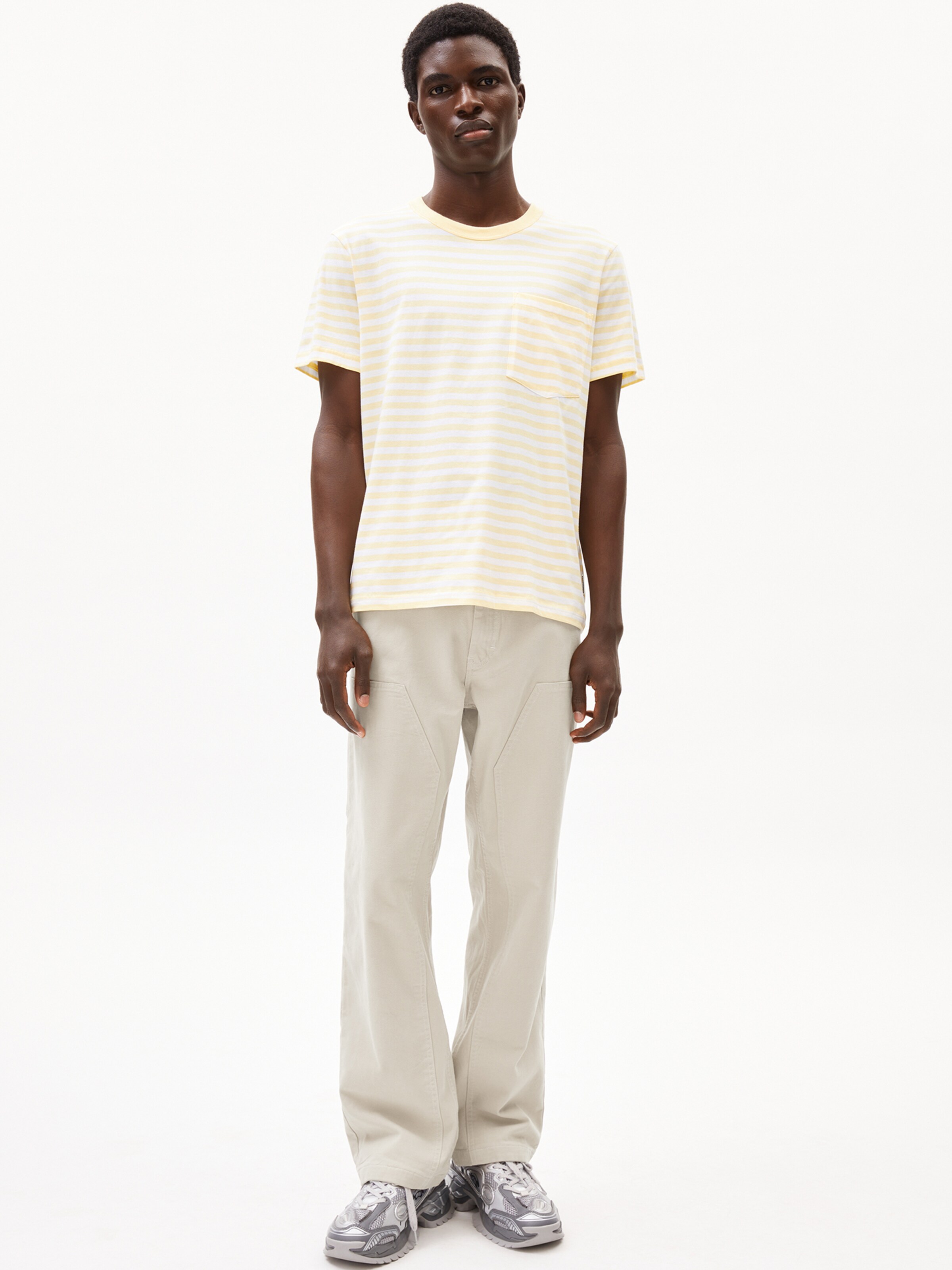 ARMEDANGELS Shirt ' MAARKOS POCKET STRIPES ' in Yellow