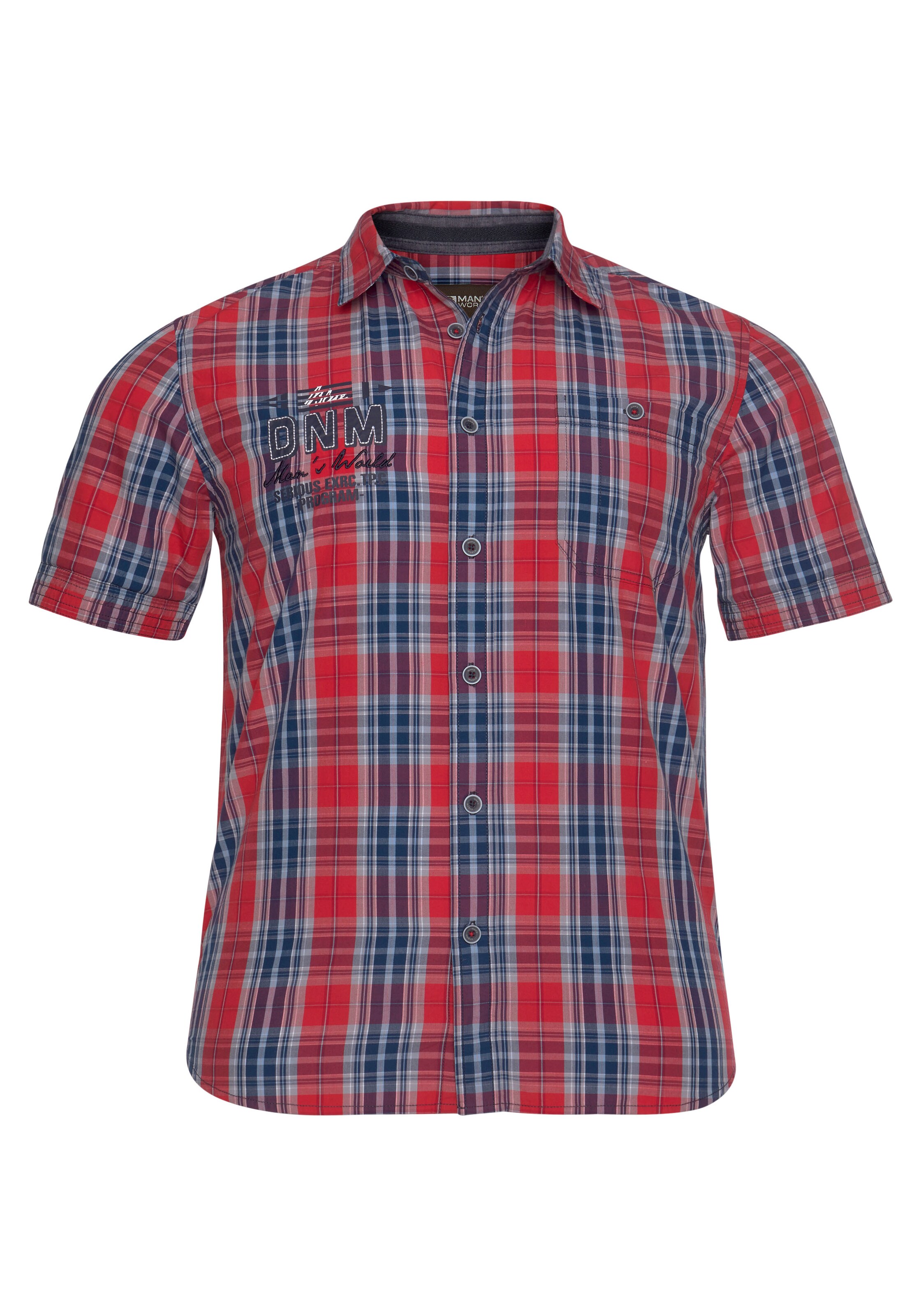 Man's World Comfort Fit Kurzarmhemd in Rot: Vorderseite