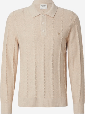 Pull-over Abercrombie & Fitch en beige : devant