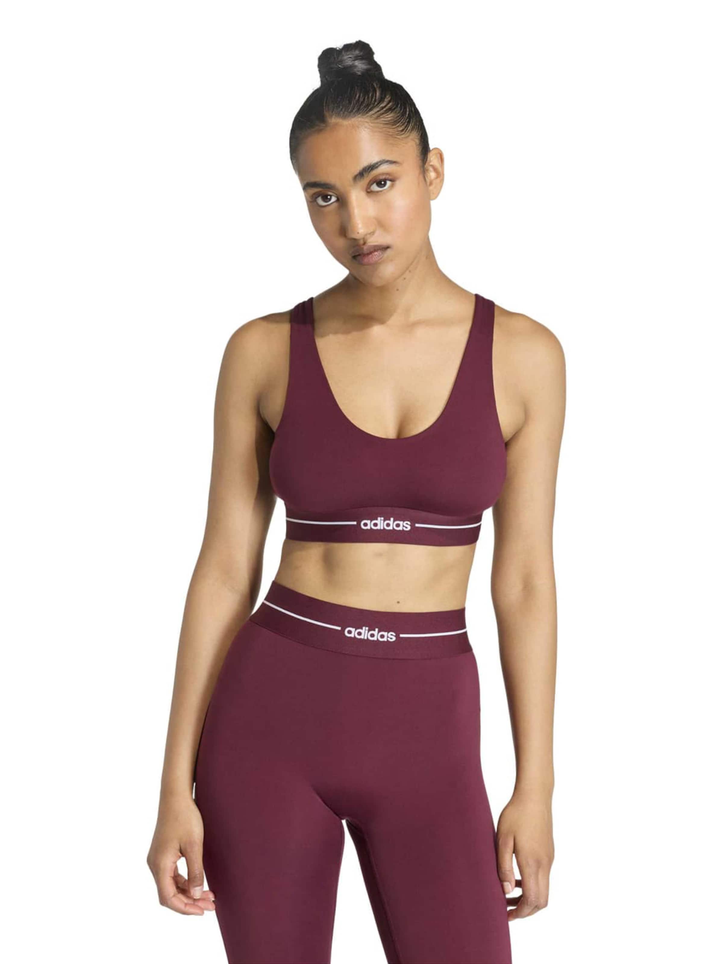 ADIDAS PERFORMANCE Bustier Športni nederček 'Hyperglam' | rjava barva: sprednja stran