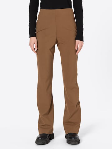 modström Flared Pants 'Anker' in Brown: front