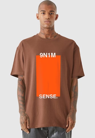 9N1M SENSE Shirt 'Orange Square Tee 2' in Braun: Vorderseite