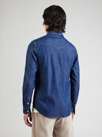 WRANGLER Přiléhavý střih Košile 'WESTERN' – modrá