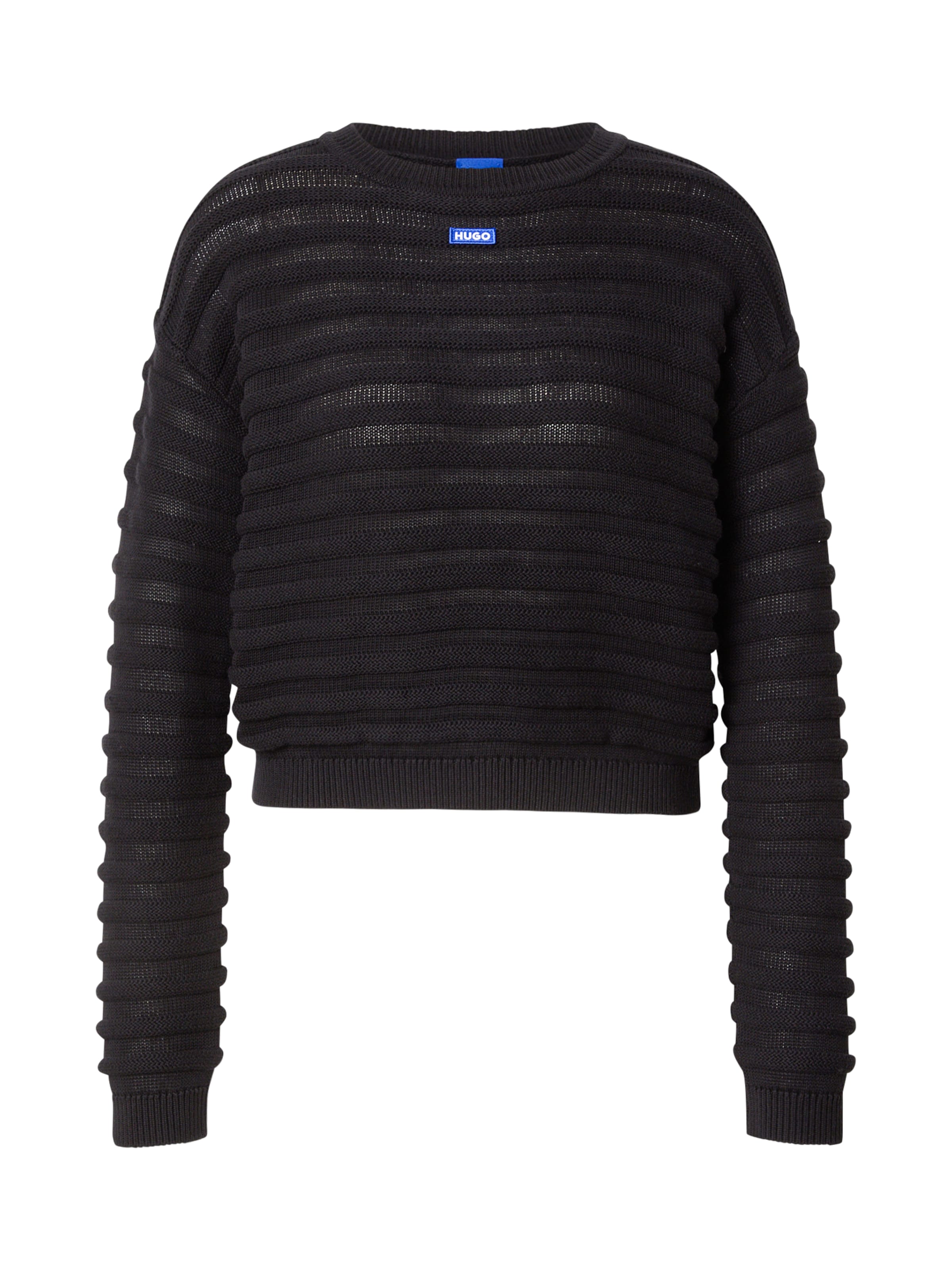 HUGO Πουλόβερ 'Slummya_B' σε μαύρο: μπροστά