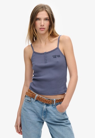 Superdry Top ' Athletic Essentials' in Blauw: voorkant