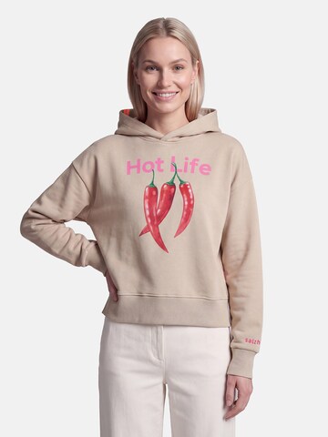 Sweat-shirt 'Dösbaddel' salzhaut en beige : devant