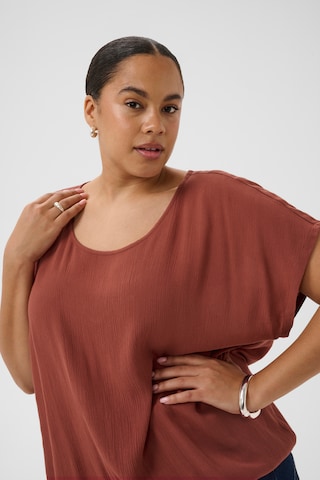 KAFFE CURVE Bluza | rjava barva