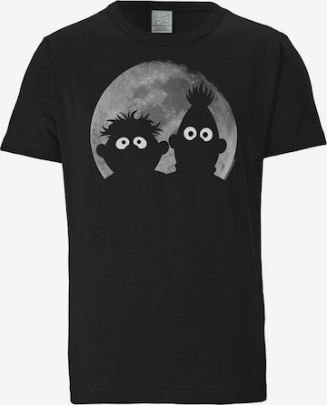LOGOSHIRT Koszulka 'Sesamstraße - Ernie & Bert' w kolorze czarny: przód