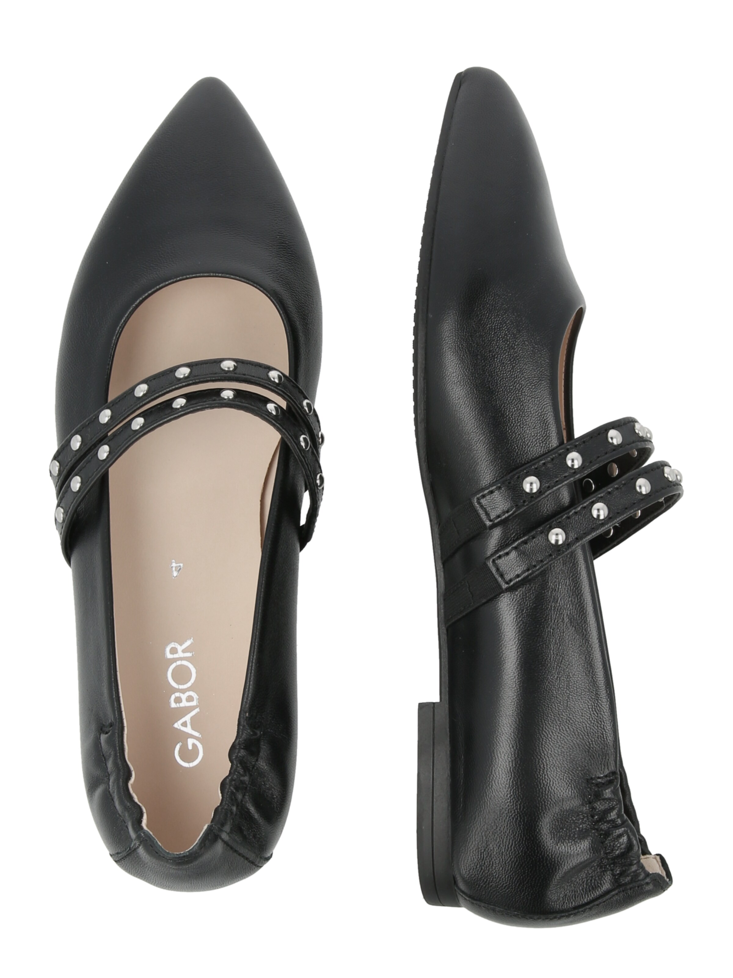 GABOR Μπαλαρίνα με λουράκια σε μαύρο