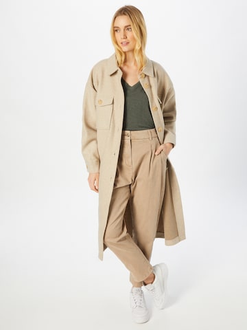 ESPRIT Tapered Pleat-front trousers 'Modern' in Beige
