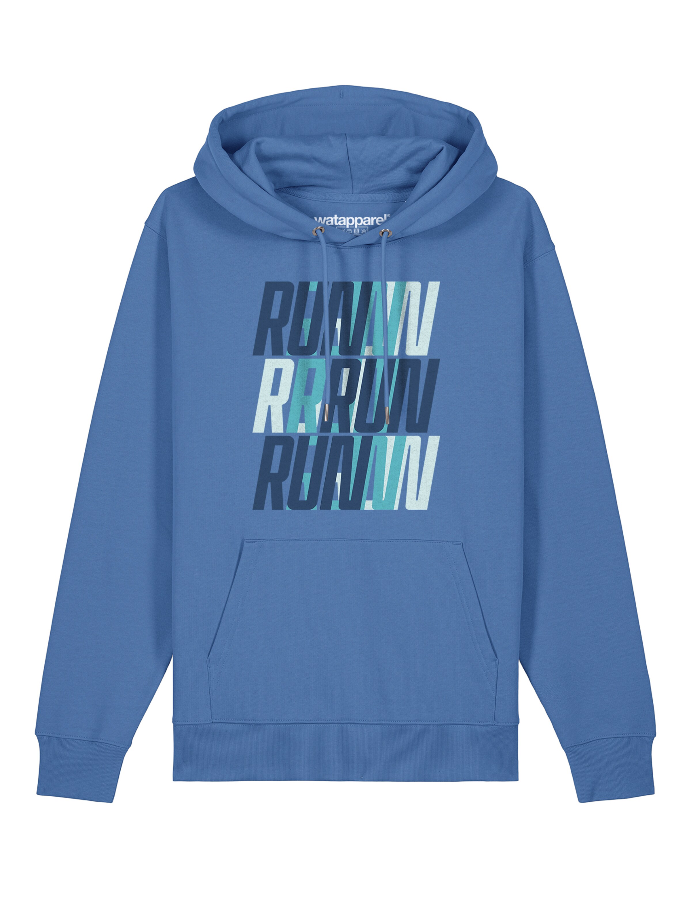 Sweat-shirt ' Run, Run, Run blue ' Watapparel en bleu : devant