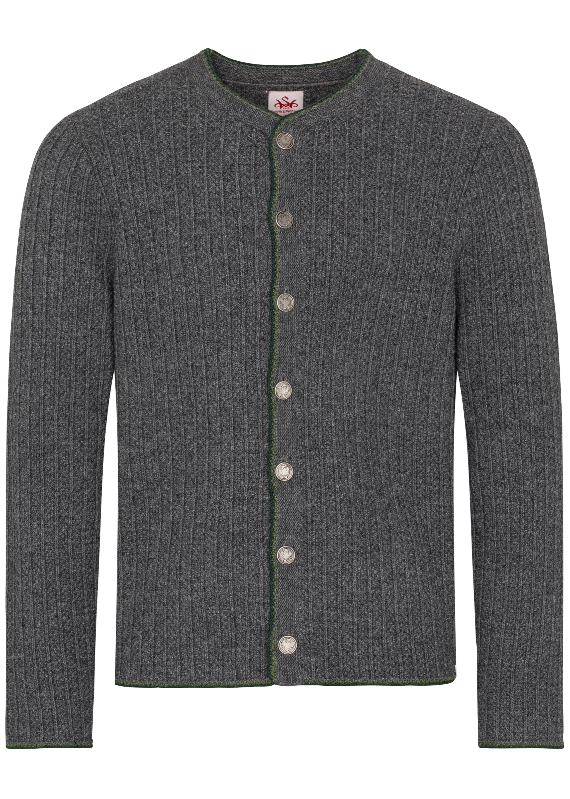 SPIETH & WENSKY Strickjacke 'Pauen' in Grau: Vorderseite