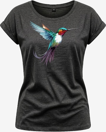 MAKAYA Shirt 'Kolibri' in Grey: front
