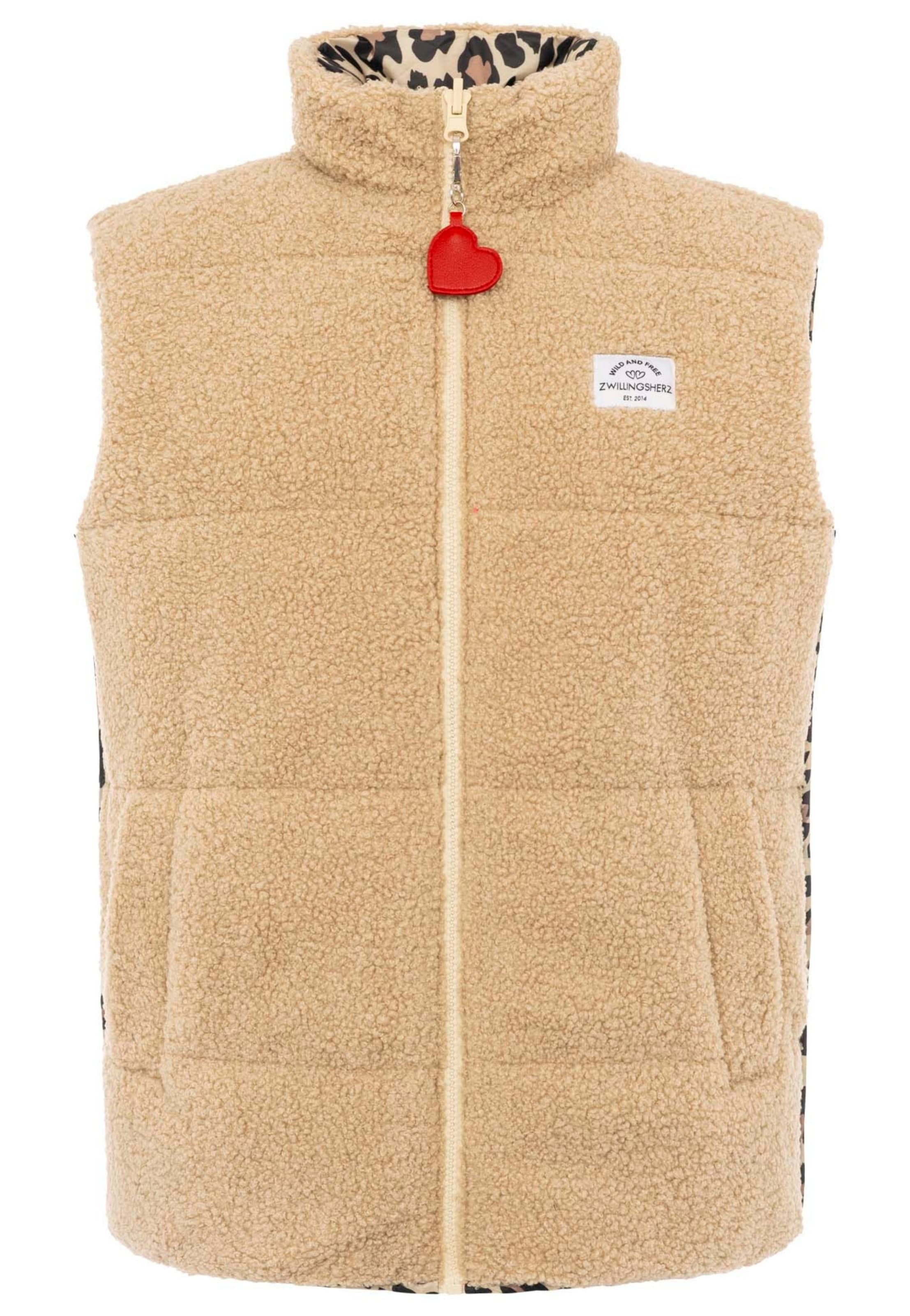 Zwillingsherz Vest 'leo Teddy' in Beige: front