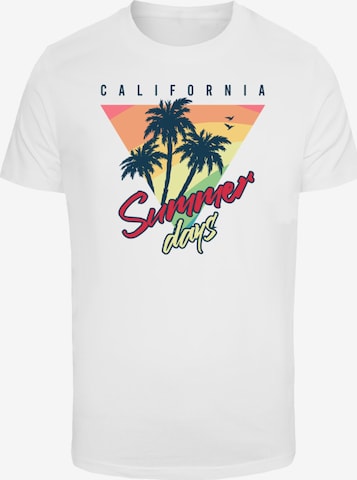 T-Shirt 'California Palmen Retro' F4NT4STIC en blanc : devant