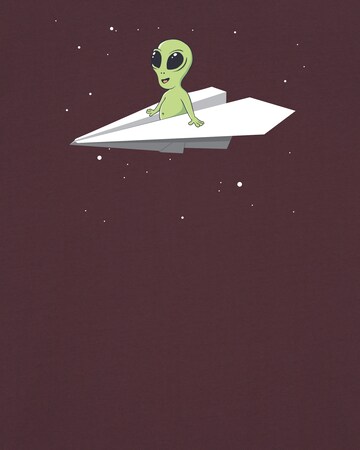T-Shirt ' Alien on a paper plane ' Watapparel en rouge