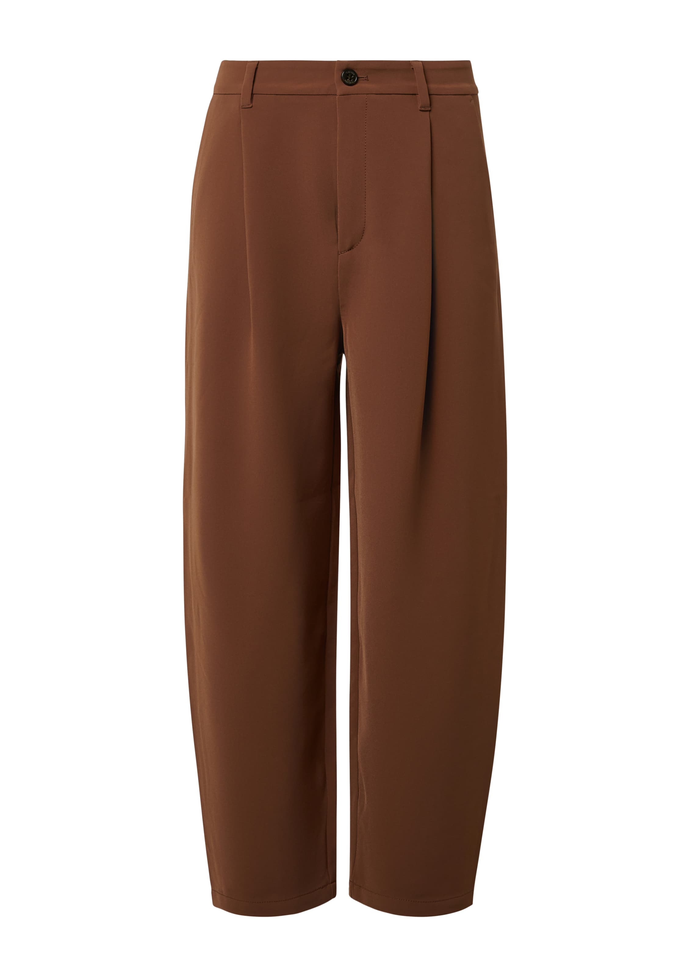 s.Oliver Loosefit Bandplooibroek in Bruin: voorkant