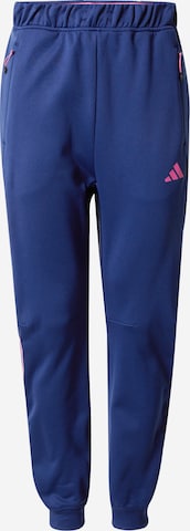 ADIDAS PERFORMANCE Tapered Workout Pants 'Train Icons 3-Stripes ' in Blue: front