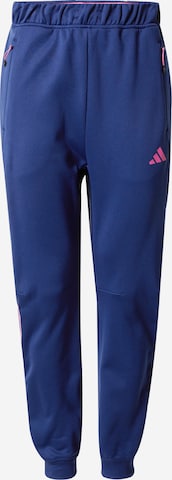 ADIDAS PERFORMANCE Tapered Sportbroek 'Train Icons 3-Stripes ' in Blauw: voorkant