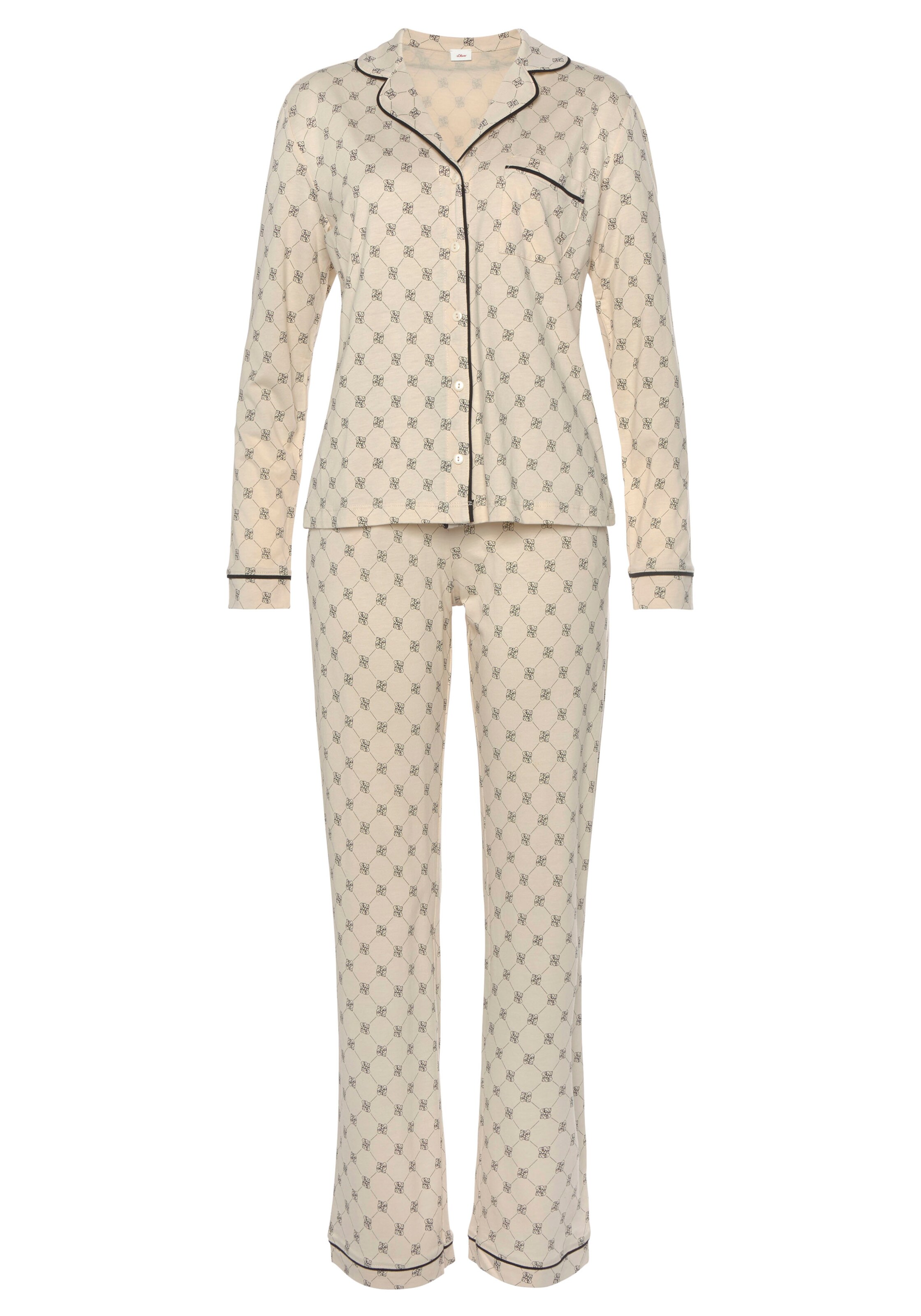 s.Oliver Pyjama in Beige: voorkant