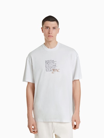 T-Shirt Bershka en blanc : devant