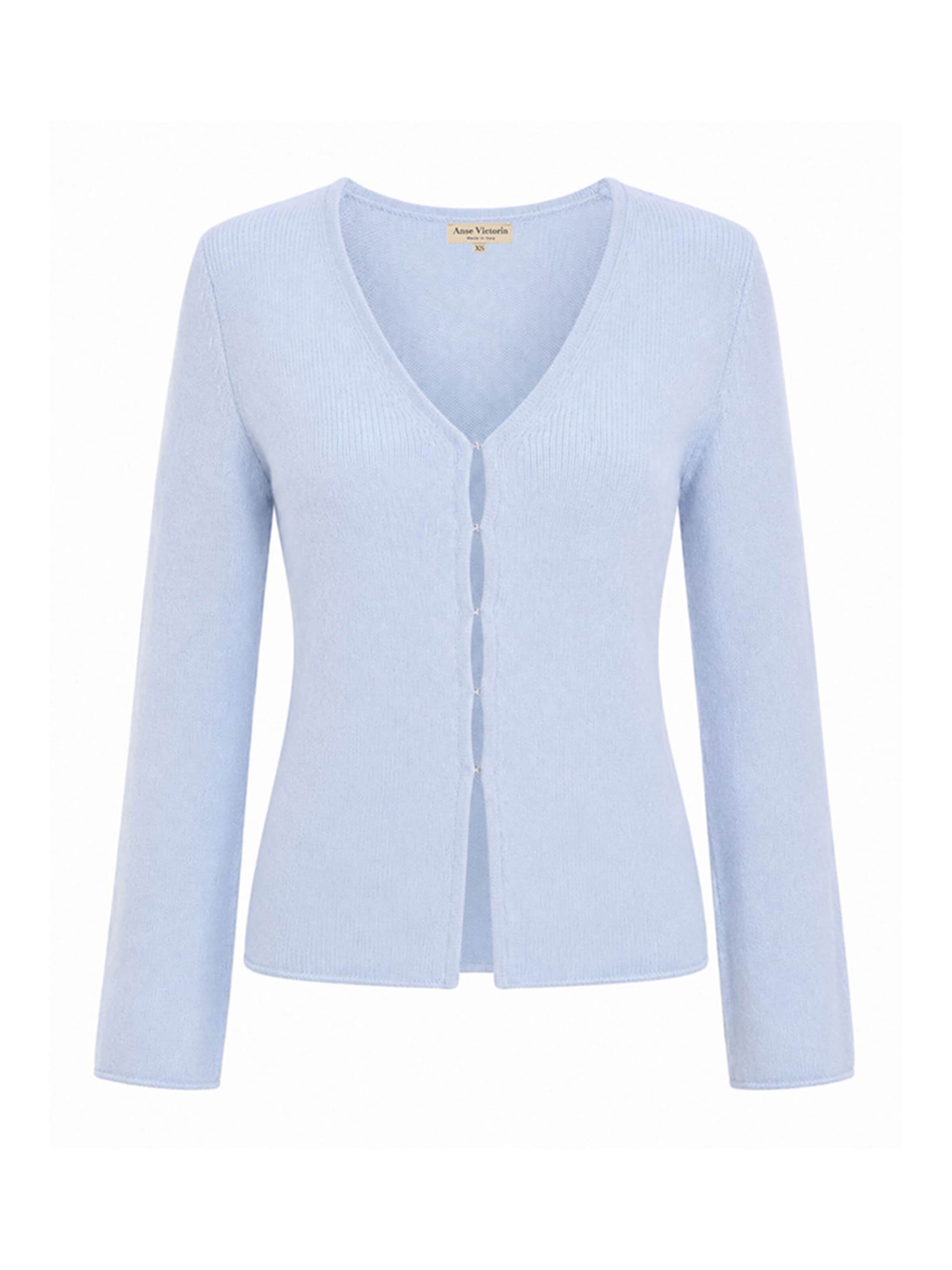 Cardigan 'Letizia' Anse Victorin en bleu : devant