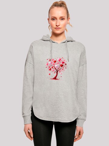 F4NT4STIC Sweatshirt 'Herz Baum Aquarell Druck' in Grey: front