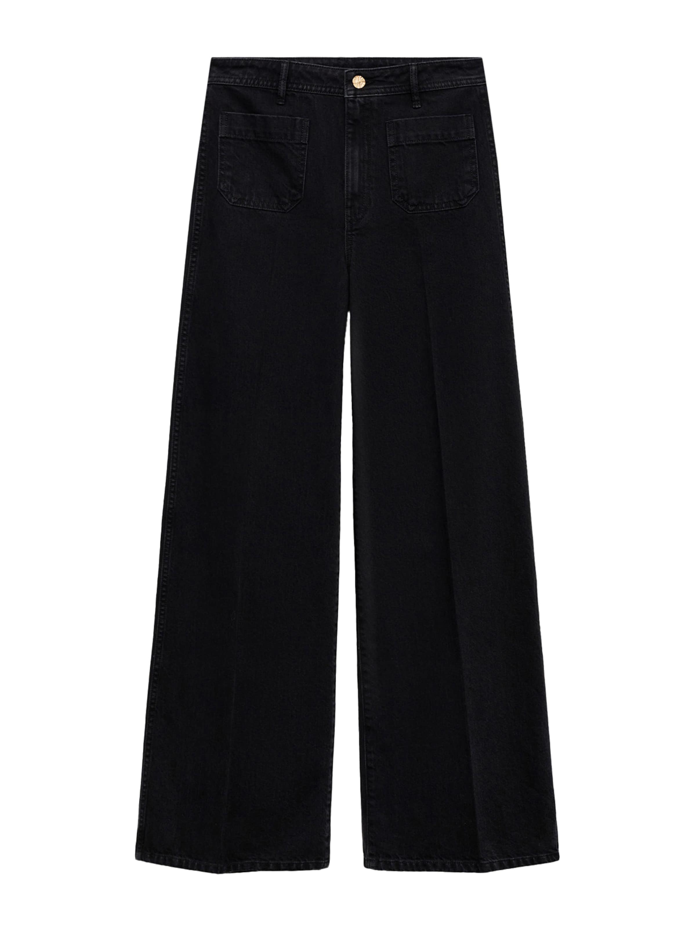 Wide Leg Jean 'Emma' MANGO en noir : devant