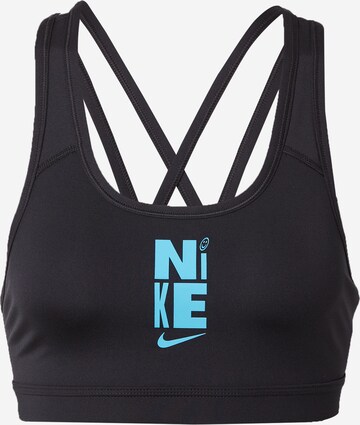 NIKE Bustier Sport-BH 'Swoosh' in Schwarz: predná strana